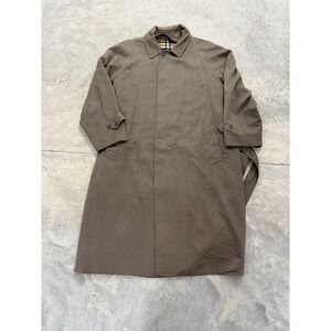 Burberry London Classic Trench Coat Beige Plaid Lined Vintage Men's